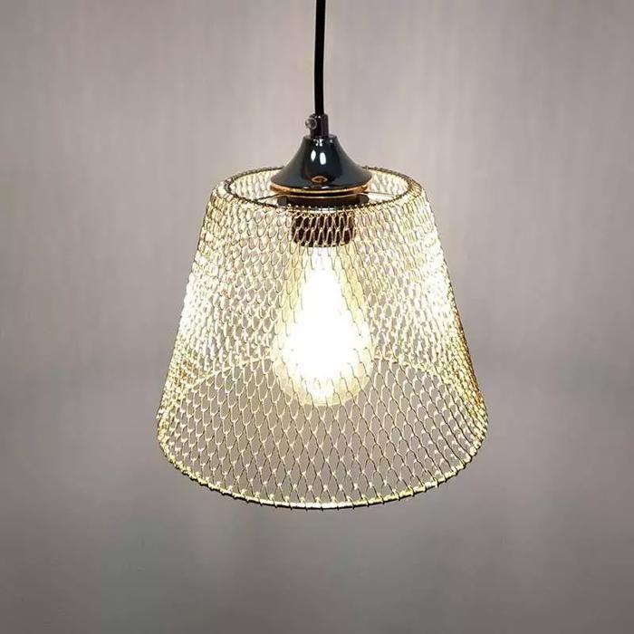 Suspension luminaire Or Doré Diamètre 210mm douille E27 avec Câble 1,1m Suspensions d'éclairage intérieur idéale lustre LCL-213