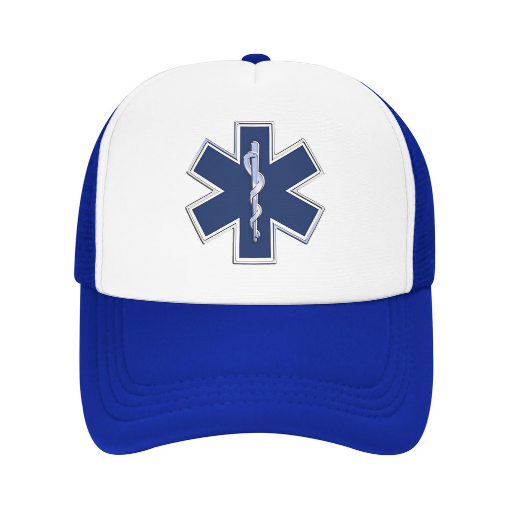 Paramedic Star Of Life  Sun Hats Healthcar Fashion Couple Women Mesh Trucker Hat Wholesale Design Kpop Rock Snapback Cap Gift