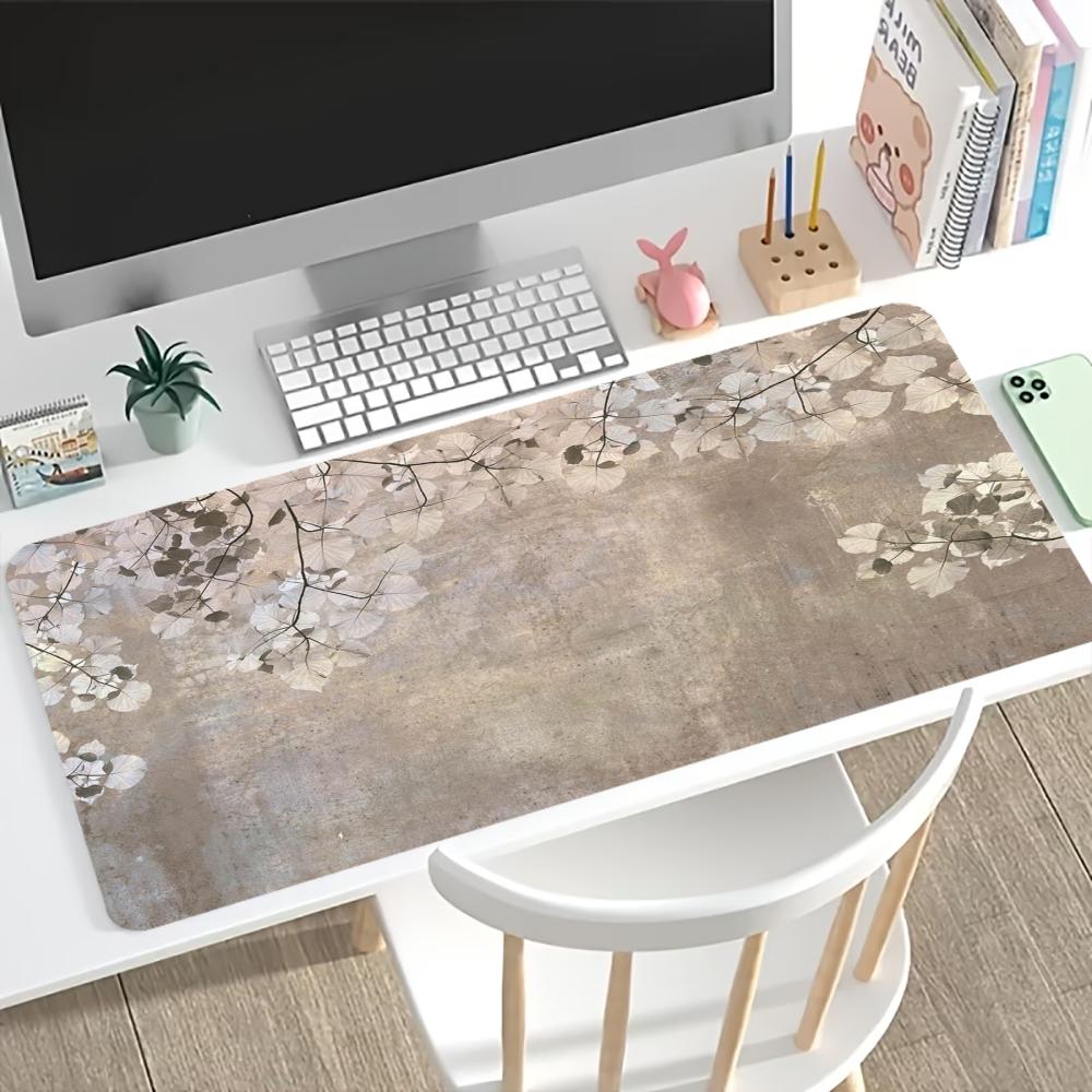 Estética Floral de Rama Vintage Alfombrilla Grande para Escritorio Base de Goma Antideslizante Alfombrilla para Teclado y Ratón Para PC Portátil Oficina ESport Trabajo Diario