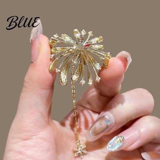 Allergy-free Brooch Women High-Gloss Rhinestones Irregular Flower Shape Lapel Alloy