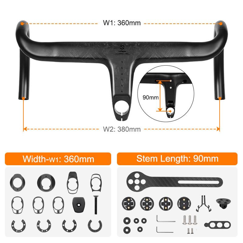 TOSEEK Carbon Handlebar Road Carbon Handlebar
