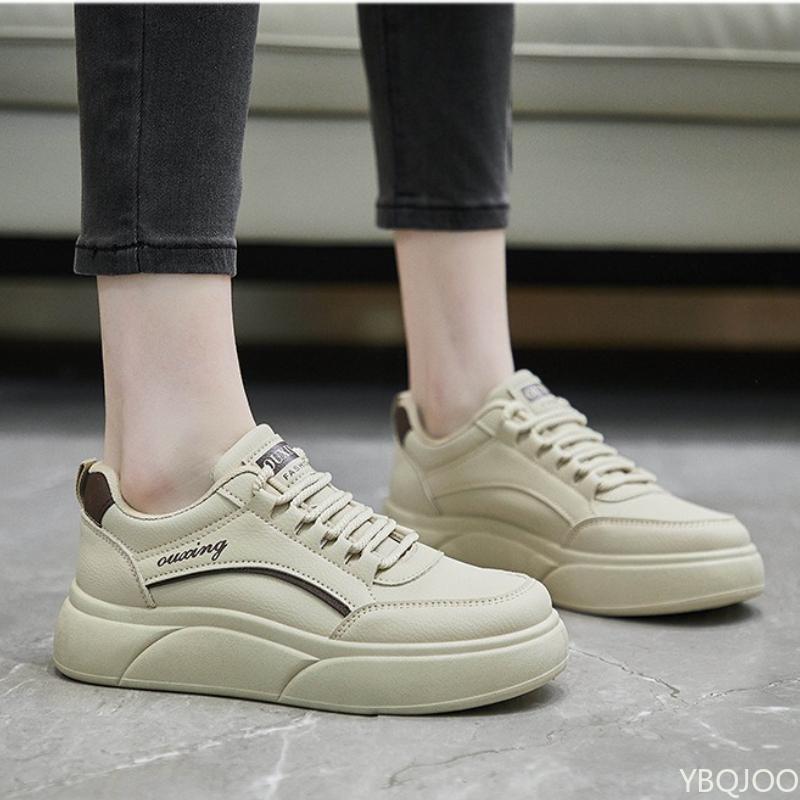 Women's sports shoes for spring autumn casual breathable comfortable  round toe thick sole height increasing women's shoes