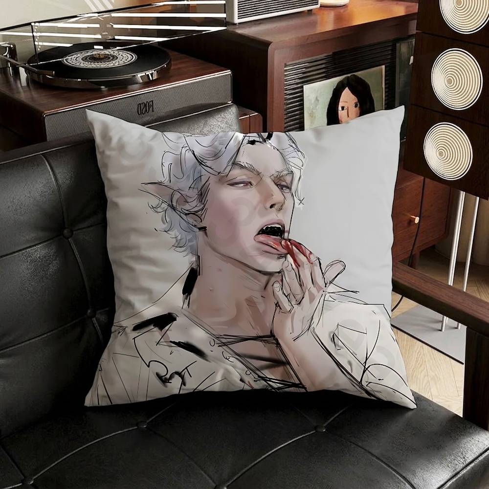 BBaldurs GGate  Astarion Pillow Case Square DoubleSided Printing Short Plush Sofa Cushion Cover Bedroom Bedside Pillow