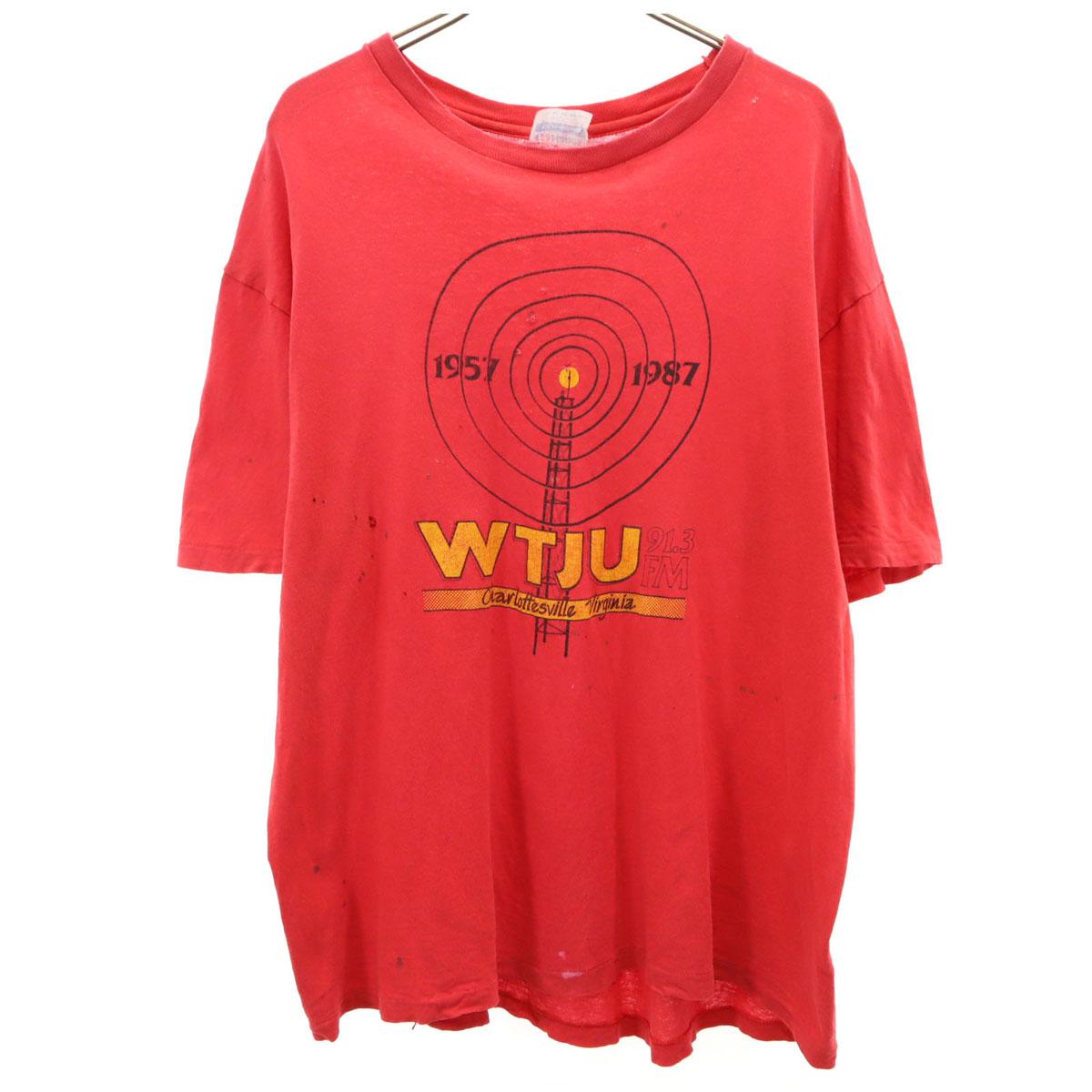 

Hanes 80-х годов Сделано в США Винтажная футболка с коротким рукавом XL Красная Одинарная строчка Мужская Б/у