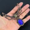Lapis Lazuli Necklace Handmade Jewelry, 999 Copper Wire Wrapped Necklace Designer Gemstone Jewelry Adjustable Chain Necklace Gift For Mom