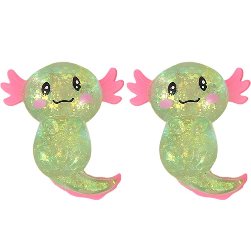 Axolote com Glitter Brinquedo Alívio de Estresse Aperte Macio Anfíbio Sensorial Fidget Toy Rebote Lento para Crianças Calmante Lembrancinhas de Festa de Aniversário Presente