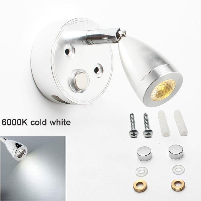 4000K DC10-30V LED Touch Dimmable Reading Light RV Bedside Wall Lamp with USB Charging Port for Camper Van Truck Boat Lighting