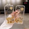 Anwendbar auf iPhone 16 Neujahr Handyhülle Treibsand Gold Gott des Reichtums Apple 15 ProMax Transparent Glitzerpuder Sturzsicher 14