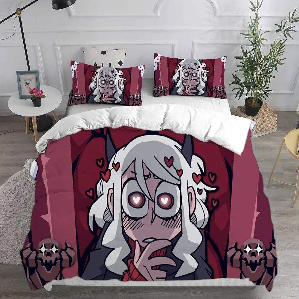 Zestawy pościeli Helltaker Kołdra Kołdra Pokrowiec na łóżko Poszwa na kołdrę Zestawy poszewek na poduszki Dekoracja sypialni Tekstylia domowe