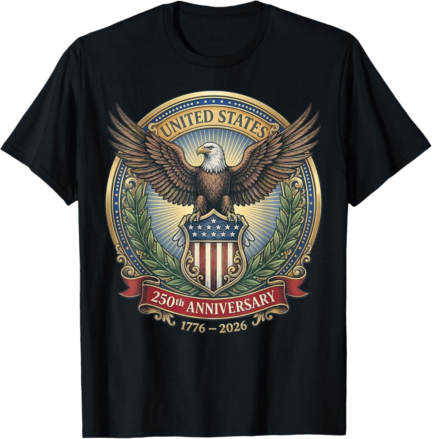 United States 250 Anniversary Eagle Crest Art T-Shirt S