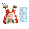 No Glue Window Adhesives Christmas Heart Gesture Santa Claus Clings, Decorative PVC Static Glass Festive Home Ornaments Sticker, Removable Decals for