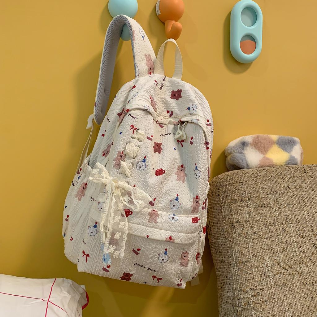 Schoolbag Mori Ins Simple Campus Ruiying Girl Schoolbag High Value Floral Small Fresh Junior High School Students Backpack