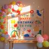 Cute Birthday Wall Hanging Tapestry Children's Party Decoration Cloth Photo Background Scene Tapestry Home Bedroom Kawaii Decor
