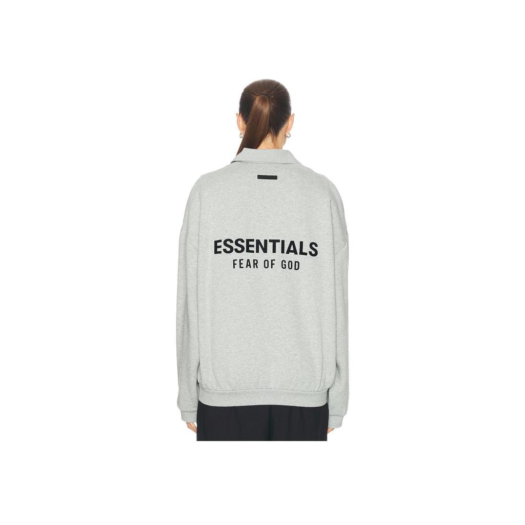 Fear of God Essentials Fleece Polo Light Heather Grey Men Tops 192HO244398F