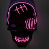 Halloween LED Face Cushion Scary Skull Full Face Cushion Light Up Neon Cosplay Costume Accessory for Parties Raves Festivals