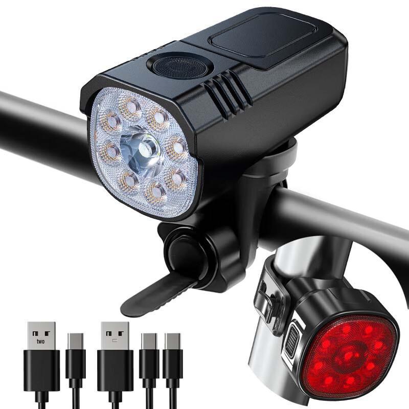 Longchan Rechargeable Bike Headlight & Taillight Set