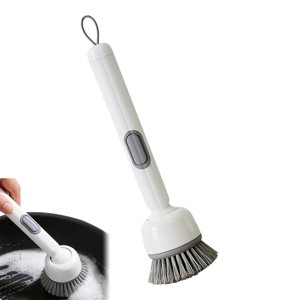 Kitchen Dish Brush Long-Handled Rotating Pot Brush for Kitchen Use Pot Scrubber Oil-Resistant & Non-Scratch Multi-Purpose
