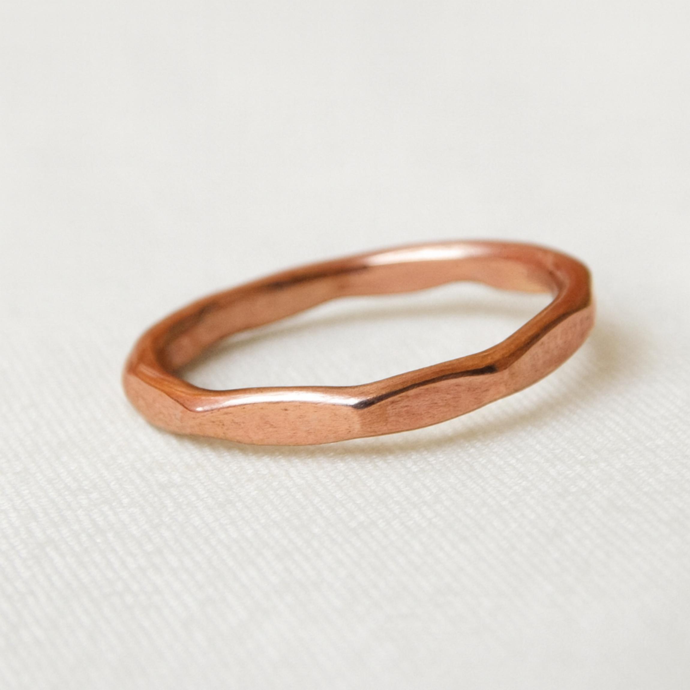 

Minimalist Pure Copper Band Ring, Handmade Simple Everyday Wear Ring, Unisex Healing Jewelry 12 медный