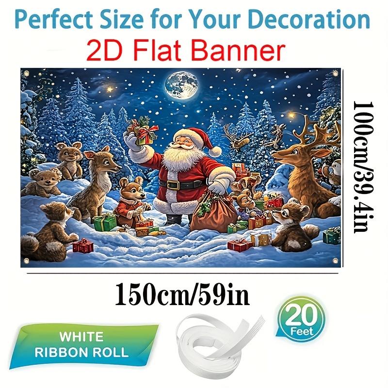 1Pcs Christmas Santa Reindeer Winter Festival Decoration Background Xmas Backdrop Decorations For Photo Studio Photo Booth Party