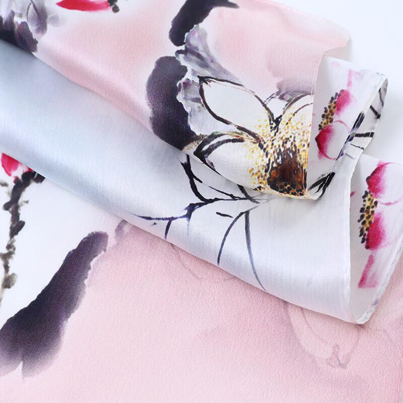 Hengyuanxiang Silk Crepe Satin Square Scarf
