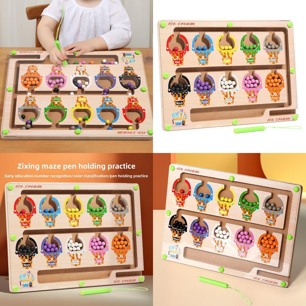 Wooden Magnetic Number Maze Puzzle For Toddlers Early Education And Logic Development