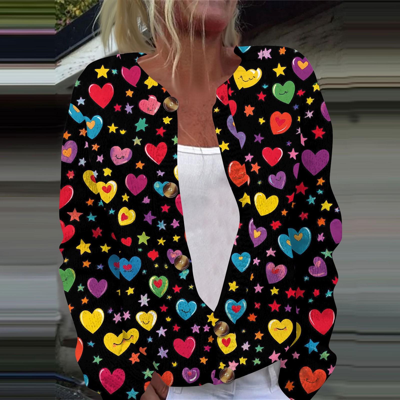 

Жіноча модна в язана куртка з довгим рукавом і принтом XL червоний