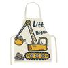 Car Pattern Painting Apron Vehicle Theme Cleaning Clothes New Children's Apron  Home Use