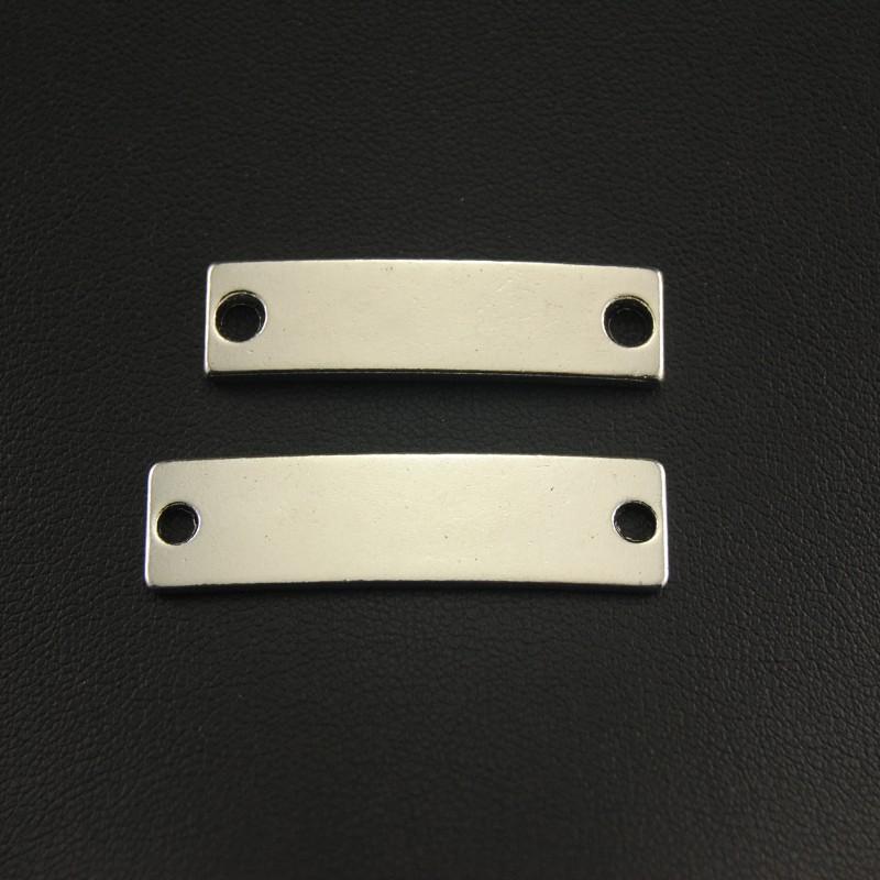 

10 шт. Серебристый цвет Пустые идентификационные пластины Шарм Разъем DIY Ожерелье Браслет Находки 2 размера A1016 / A1364