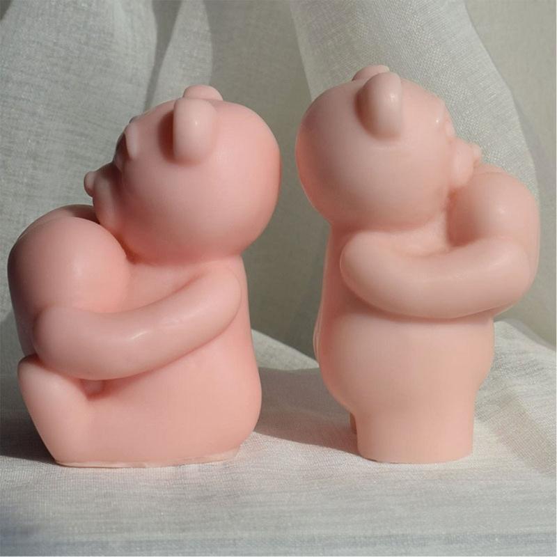 3D Bear Shaped Candle Silicone Mold for DIY Hand-made Candle Ornaments Mould Handicrafts Making Tool Baking Mold