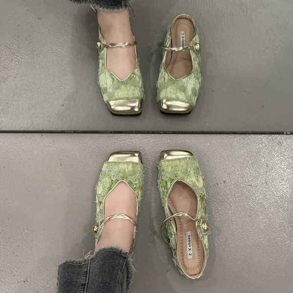 Fashion Slippers Casual Cover Toe Women's Shoes With Platform Pantofle Slides Luxury 2025 Square Mary Janes Square Toe Slippers Casual F