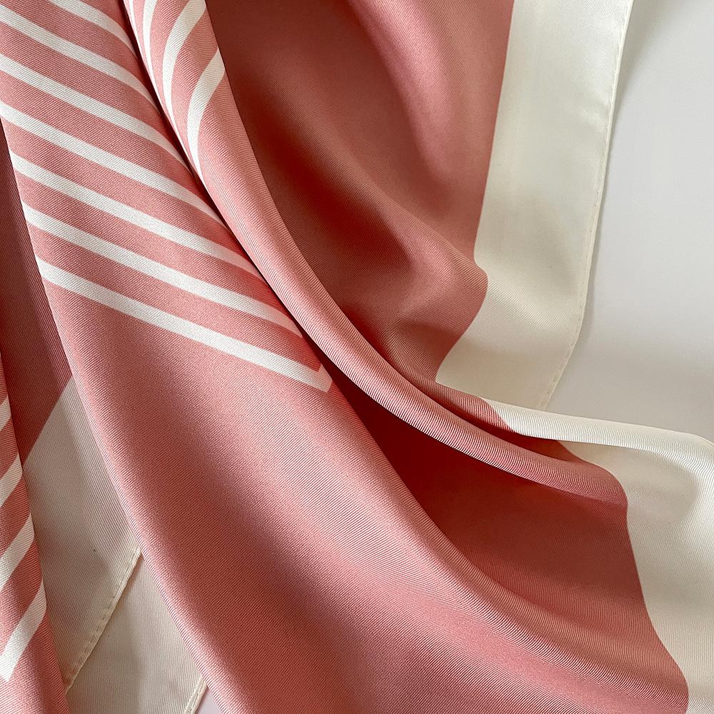 Versatile Printed Large Square Scarf for Women Professional Decorative Scarf Spring and Summer Imitation Silk Scarf Literary Decorative Scarf