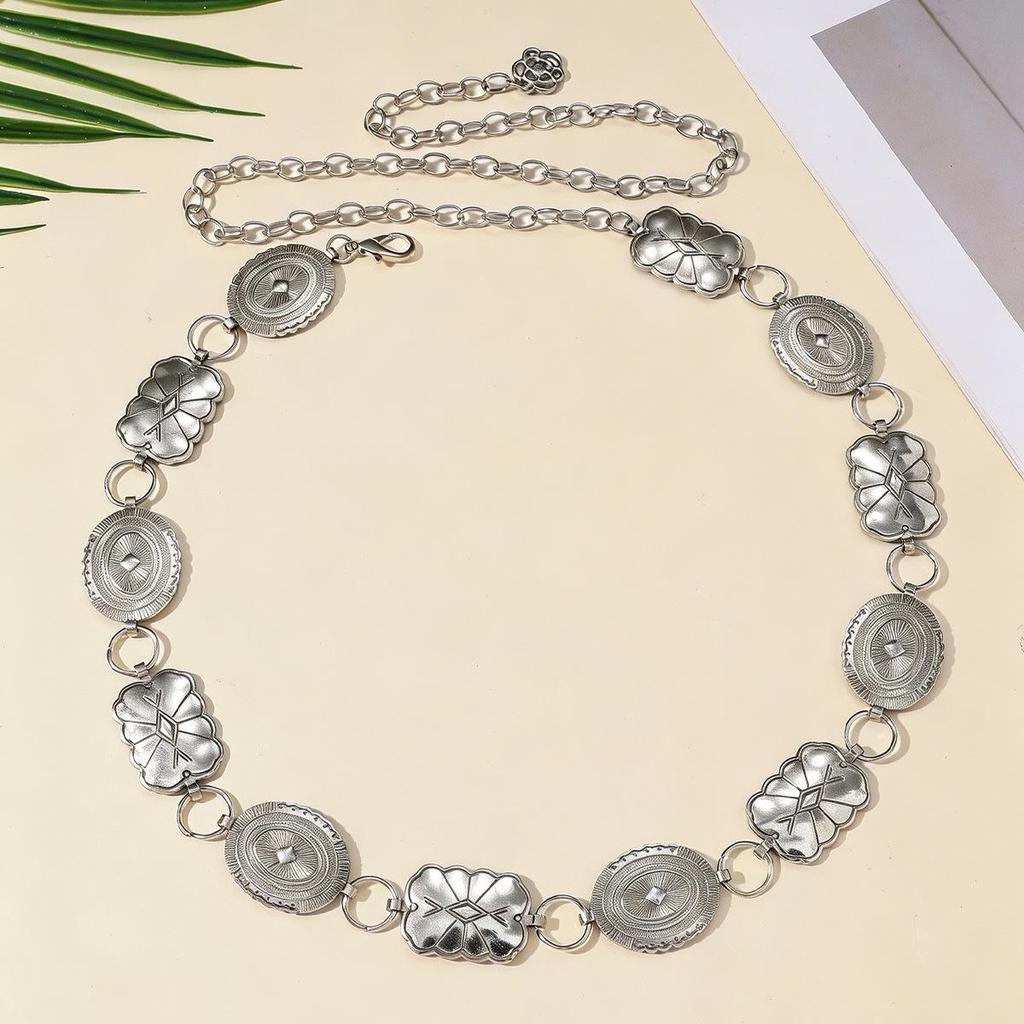 Bohemian Retro Metal Waist Chain for Women - Ethnic Style Body Jewelry