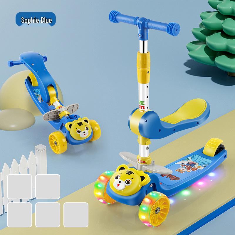 3-in-1 Children's Scooter with Seat for Ages 1-12, Suitable for Boys and Girls