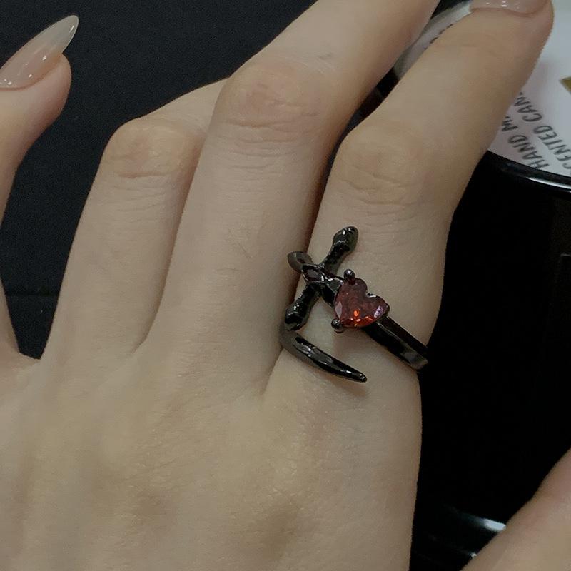 Light Luxury Pink Bow Open Ring Series Cold Wind Advanced Index Finger Ring Niche Design Ring