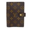 Used 12564 Agenda PM R20005 8001 LV Logo Flower Brown Diary 6-Hole Card Case Monogram Maroon Unisex from Japan AUTHENTIC