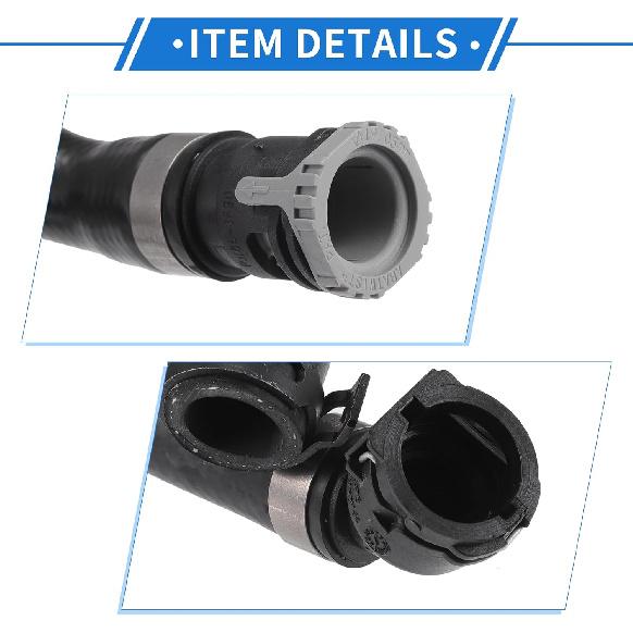 HVAC Heater Hose Compatible for Ford Escape 2013-2019, Durable Rubber Black Engine Water Heater Hose