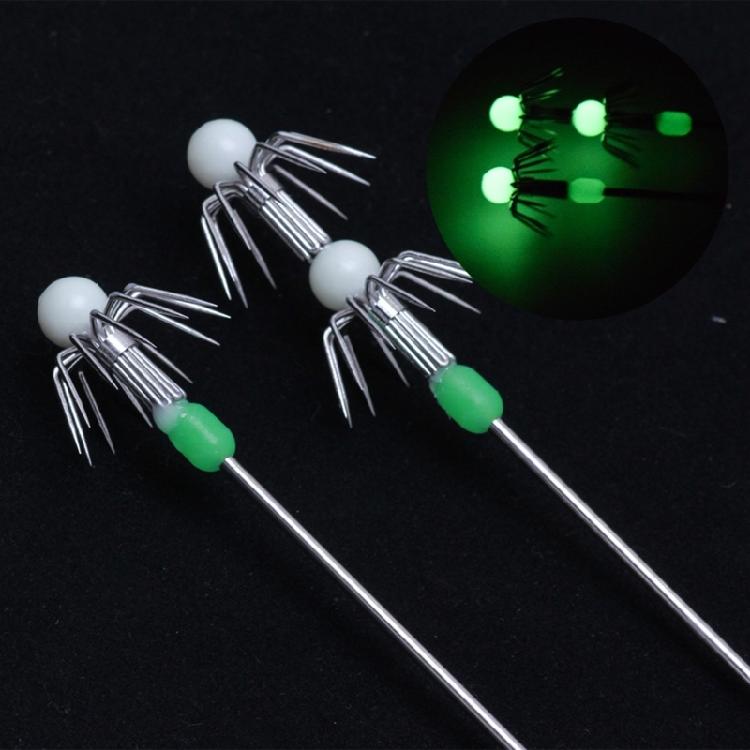2Pcs Double/Single Layer Luminously Squid Hook Umbrellas Hook Replacement Squid Live Shrimp Hook Fishing Accessories