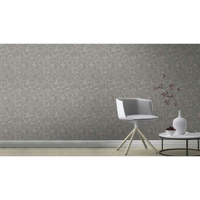 Rasch 651621 Papier peint intissé Baroque 0.53 x 10.05 m Gris