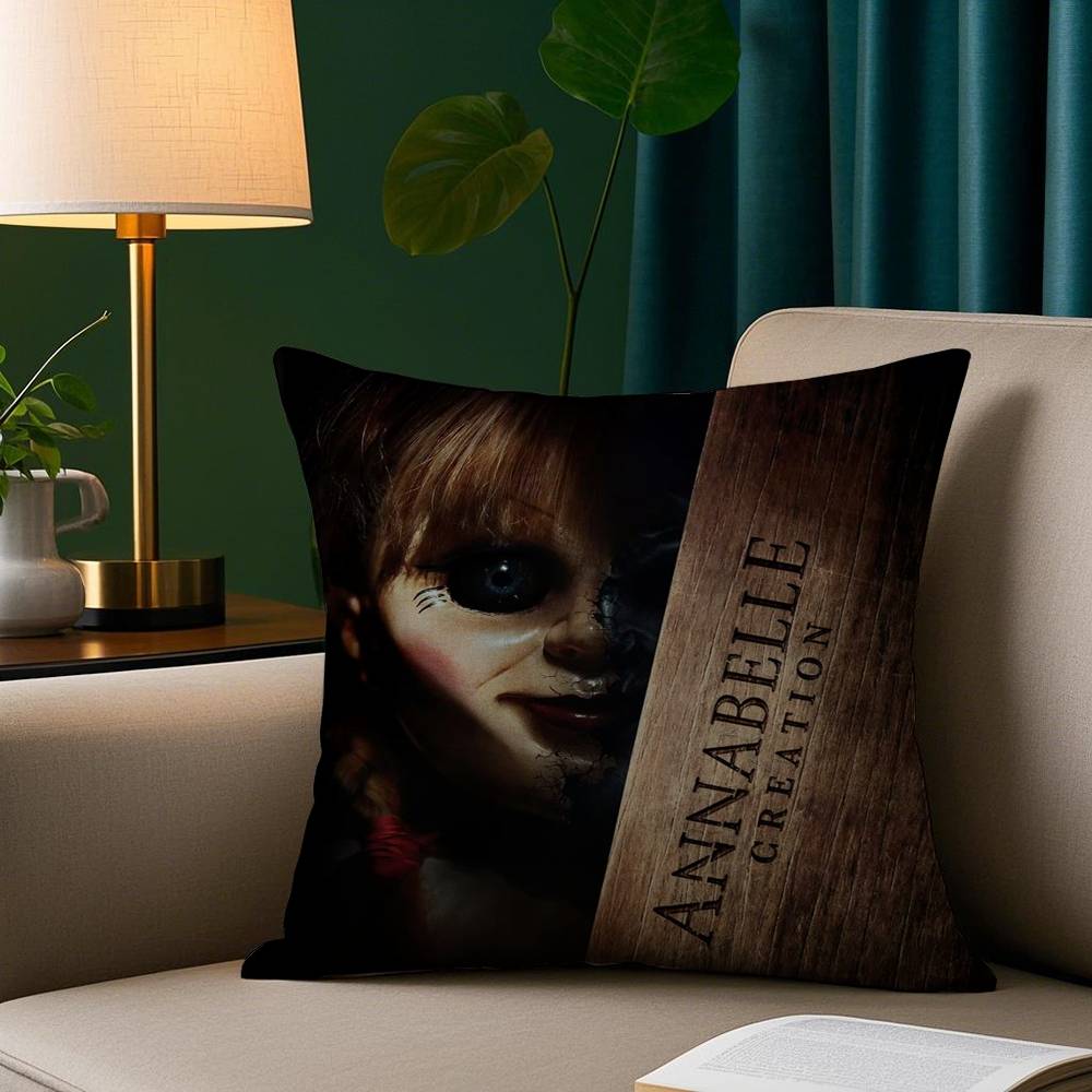 Film Horror A-Annabelle Kissenbezug Plüschstoff Weicher Kissenbezug Doppelseitiger Druck Sofakissenbezug Überwurf