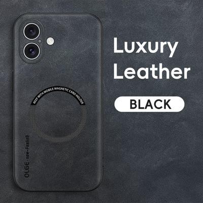 Custodia morbida magnetica in pelle retrò per iPhone 16 Pro Max Custodia per telefono con ricarica wireless iPhone16 Pro Max Plus 5G