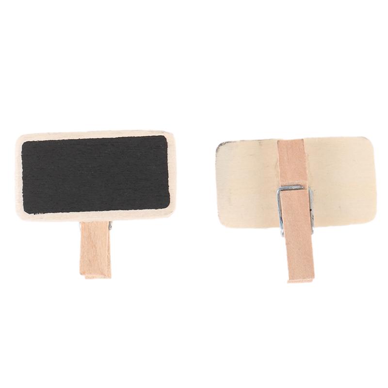 50 Mini tabule Dřevo Zpráva Břidlice Obdélník Klip Panel Karta Poznámky Štítek
