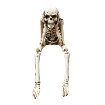 [S.T.S.G] Skeleton Figurine, See No Evil, Hear No Evil, Speak No Evil, Interior Ornament, Unique and Interesting (Skeleton That Doesn't Hear)