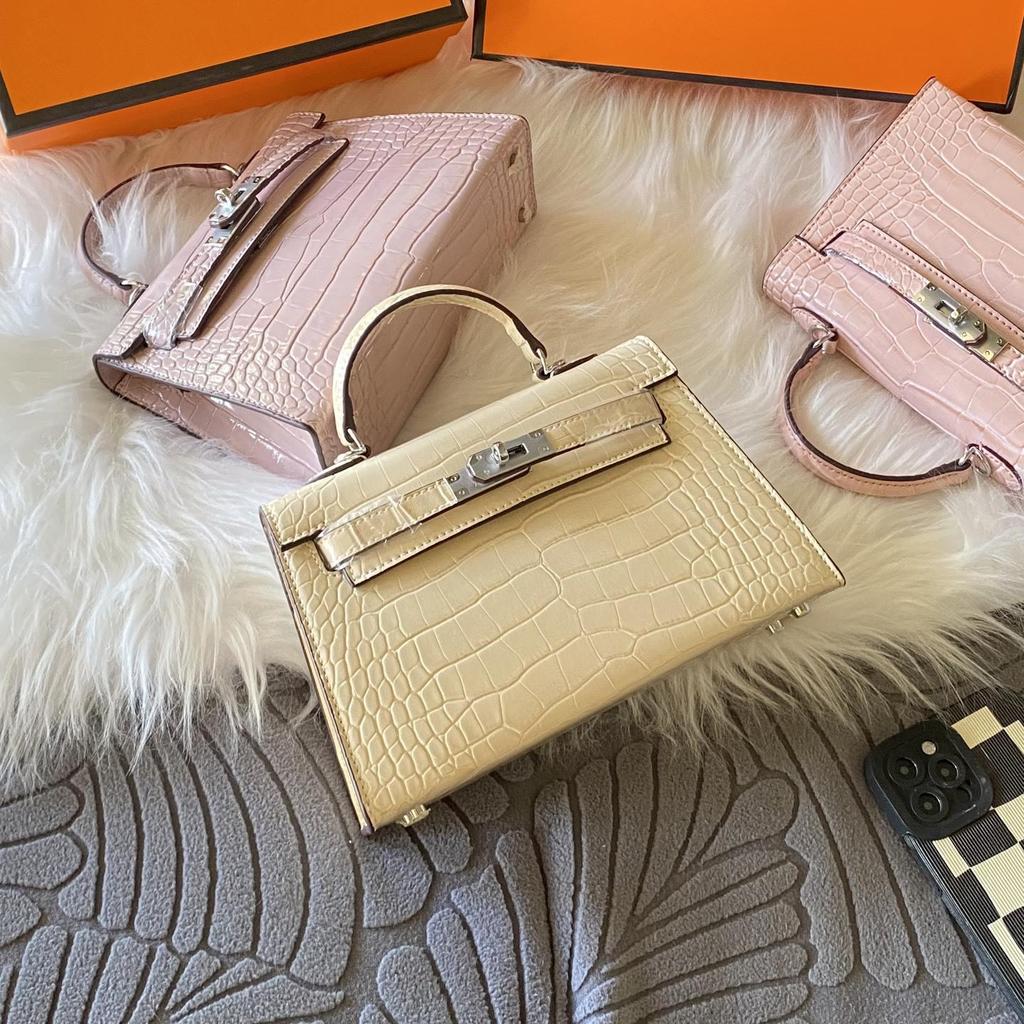 Europese & Amerikaanse Retro Krokodillenpatroon Kelly Enkelbandige Crossbody Tas: High-End, Modieuze, Lichte Luxe Handtas voor Dames