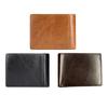 Men Faux Leather Wallet Large Capacity Bi-fold Short Wallet Vintage Minimalist Business Casual Credit Card Holder Front Pocket Wallet