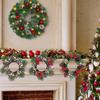 Christmas Candle Rings Wreaths Mini Christmas Candle Wreath With Red Berries Candle Holder Garland Cabinet Decor For Holiday