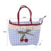 Polka Dot Lace Plaid Handbag Bowknot Sweet Crossbody Bag Portable Lattice Cherry Handbag  Students