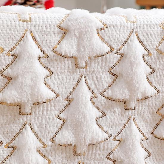 Christmas Table Runner 3D Xmas Tree Table Runner Thickened Sequin Tablecloth for Holiday Home Farmhouse Dining Table Decor