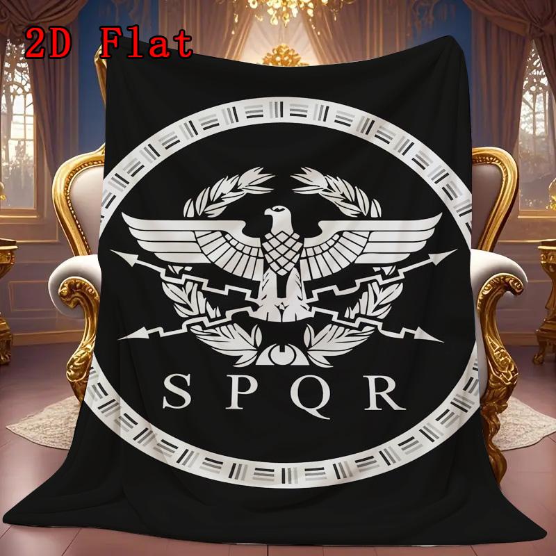 SPQR 2D Flat Pattern Flannel Blanket High Quality All Seasons Warmth and Comfort Perfect for Christmas Gifts.MMT0918081