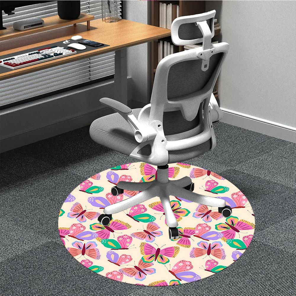 

1pc Butterfly Pattern Chair Carpet for Office - Durable, Ideal for Chair Mats, Stylish & Functional Decorative Rug yy260203054 80cm by 80cm