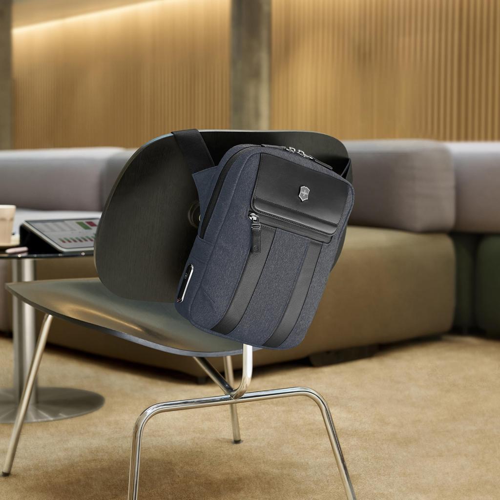 Victorinox Architecture Urban2 Crossbody Bag with Tablet Shoulder Antibacterial Blue 10-inch Pocket, Bag, Material, Compartment, Multi-Tool Handle,